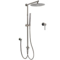WELS Gun Metal 2in1 Round Shower Set 10" Rain Head Metal Handheld Sliding Rail Small Face Mixer V1233-SC842GMSS019CGMKSR110GMKRD201GM60