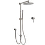 WELS Gun Metal 2in1 Round Shower Set 10" Rain Head Metal Handheld Sliding Rail Small Face Mixer V1233-SC842GMSS019CGMKSR110GMKRD201GM60