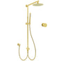 WELS Brushed Gold 2in1 Shower Set 8" Round Head Metal Handheld Rose Sliding Rail Mixer Valve V1233-SC842GSS019CBGKSR108GKC1292BG