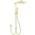 WELS Brushed Gold Large Round Shower 12" Head Single Mode Handheld Rose Sliding Rail Arm Set V1233-SC842GSS019CBGKSR112G