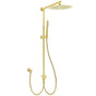 WELS Brushed Gold Large Round Shower 12" Head Single Mode Handheld Rose Sliding Rail Arm Set V1233-SC842GSS019CBGKSR112G