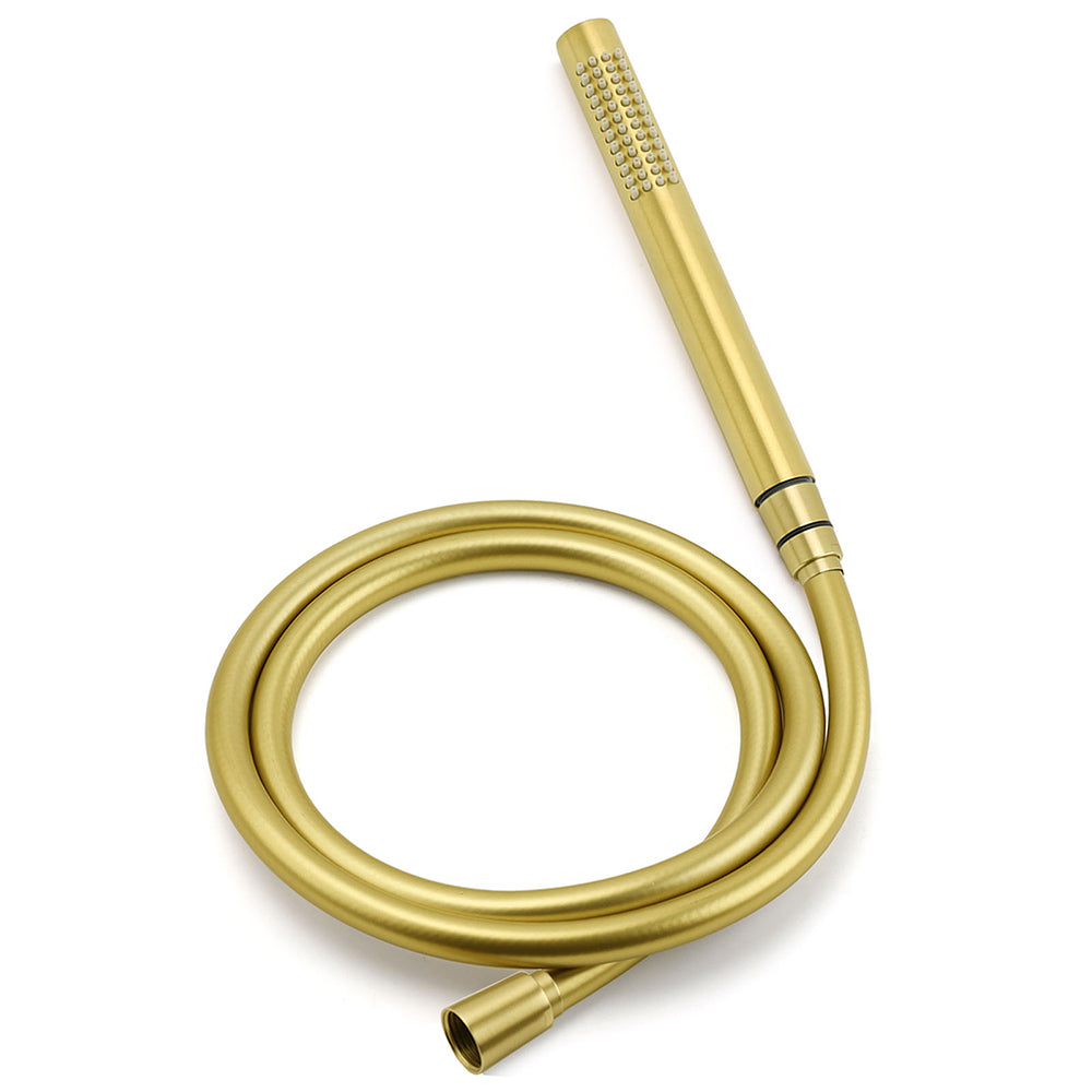 WELS Brushed Gold Large Round Shower 12" Head Single Mode Handheld Rose Sliding Rail Arm Set V1233-SC842GSS019CBGKSR112G