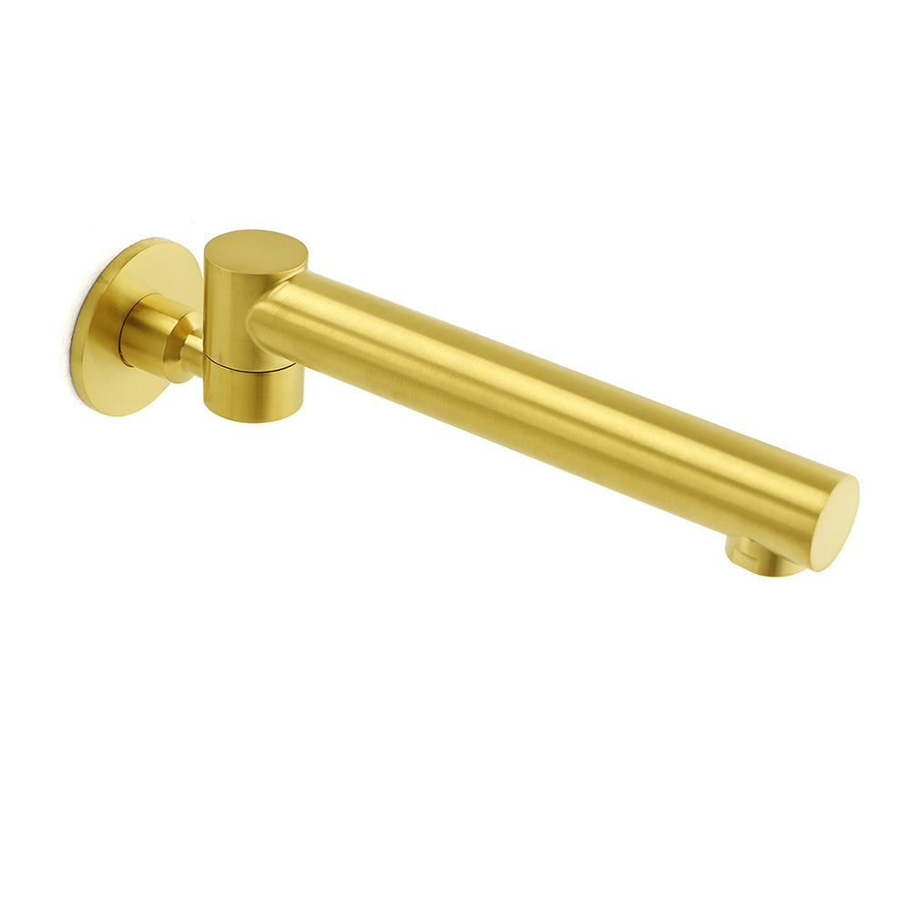 Brushed Gold Round Basin Wall Mounted Faucet Outlet Swivel Bathtub Stainless Steel Spout V1233-SP603BG