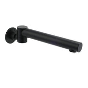 Matt Black Round Basin Wall Mounted Spout Faucet Outlet 180 degrees Swivel Tap Watermark V1233-SP603BL