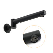 Matt Black Round Basin Wall Mounted Spout Faucet Outlet 180 degrees Swivel Tap Watermark V1233-SP603BL