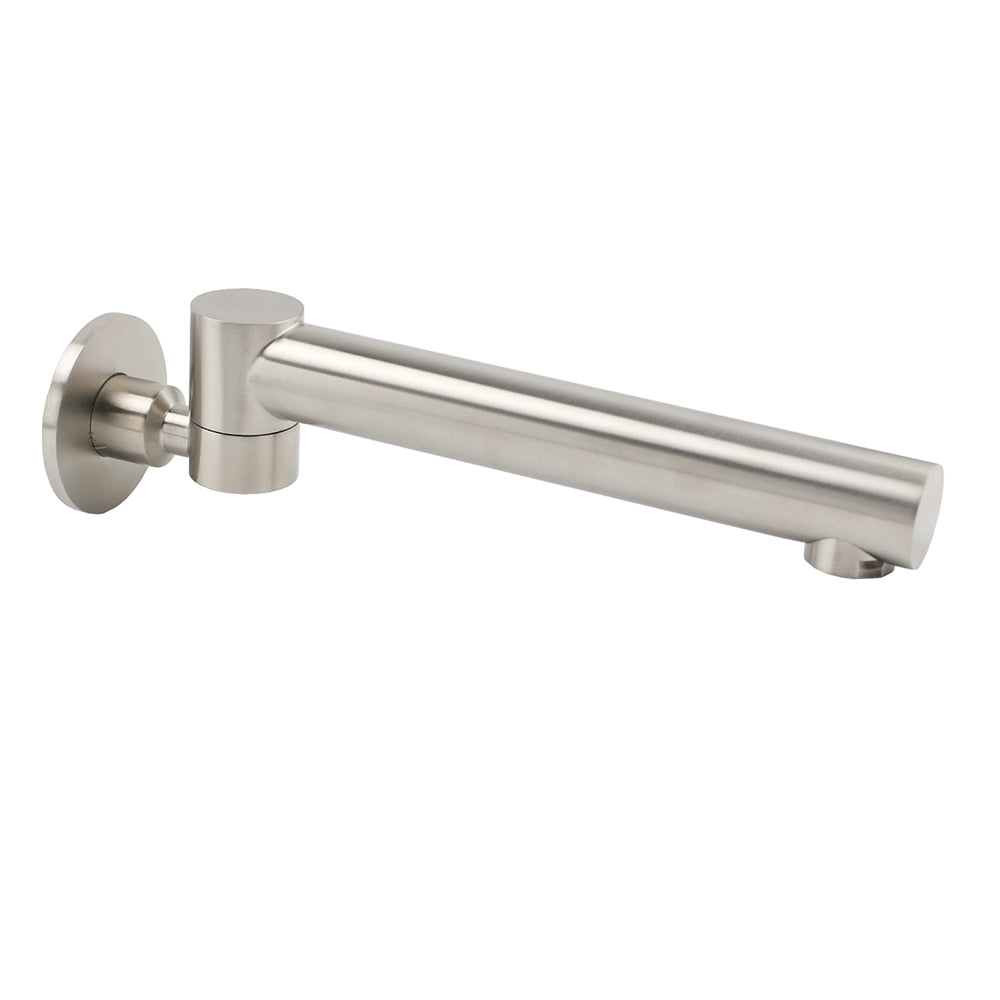 Brushed Nickel Round Basin Wall Mounted Faucet Outlet 180 Swivel Vanity Bathtub Spout V1233-SP603BS