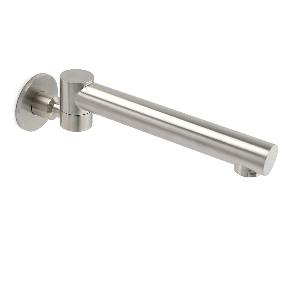 Brushed Nickel Round Basin Wall Mounted Faucet Outlet 180 Swivel Vanity Bathtub Spout V1233-SP603BS