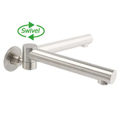 Brushed Nickel Round Basin Wall Mounted Faucet Outlet 180 Swivel Vanity Bathtub Spout V1233-SP603BS