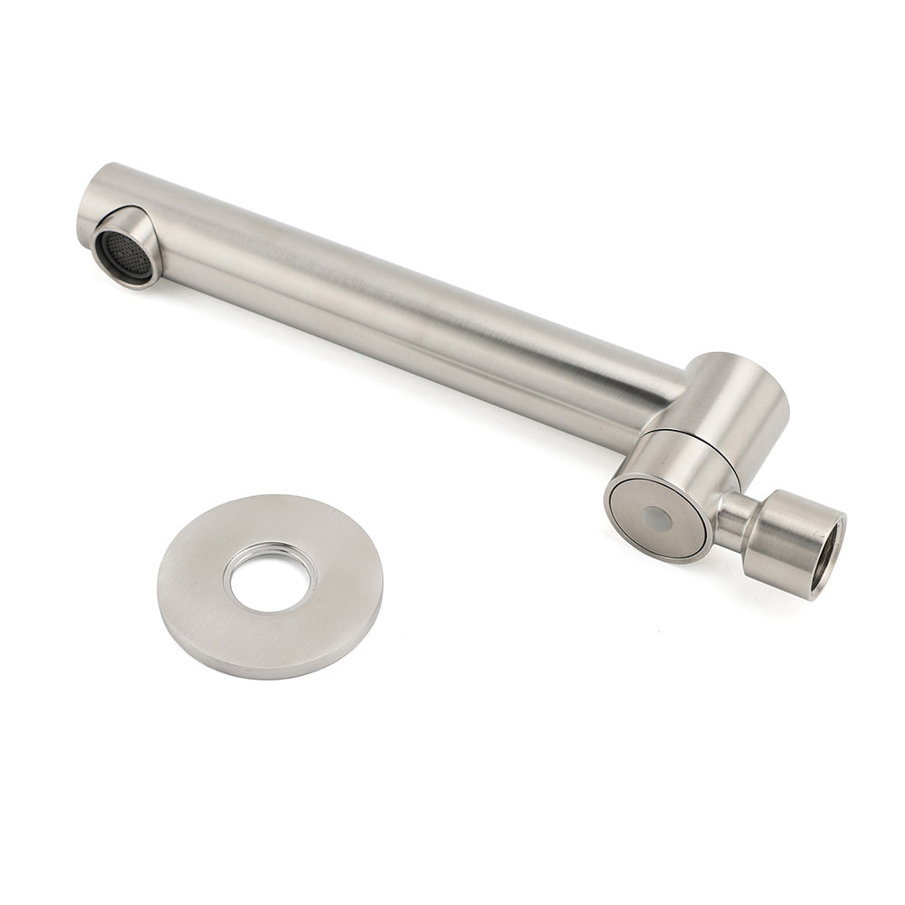 Brushed Nickel Round Basin Wall Mounted Faucet Outlet 180 Swivel Vanity Bathtub Spout V1233-SP603BS