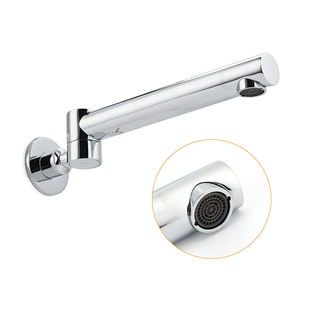 Watermark Chrome Round Basin Wall Mount Faucet Outlet 180 degrees Swivel Brass Bath Tub Spout V1233-SP603CR