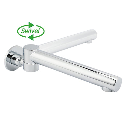 Watermark Chrome Round Basin Wall Mount Faucet Outlet 180 degrees Swivel Brass Bath Tub Spout V1233-SP603CR