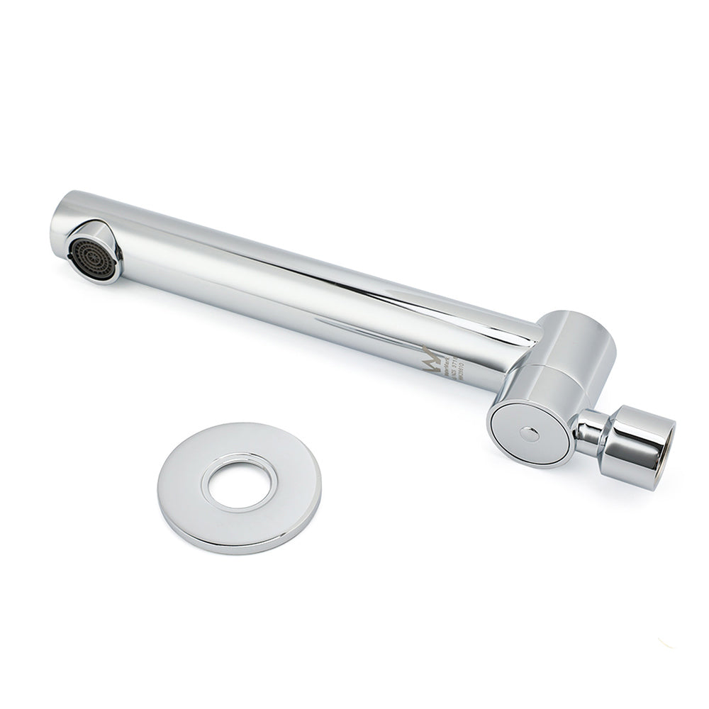 Watermark Chrome Round Basin Wall Mount Faucet Outlet 180 degrees Swivel Brass Bath Tub Spout V1233-SP603CR