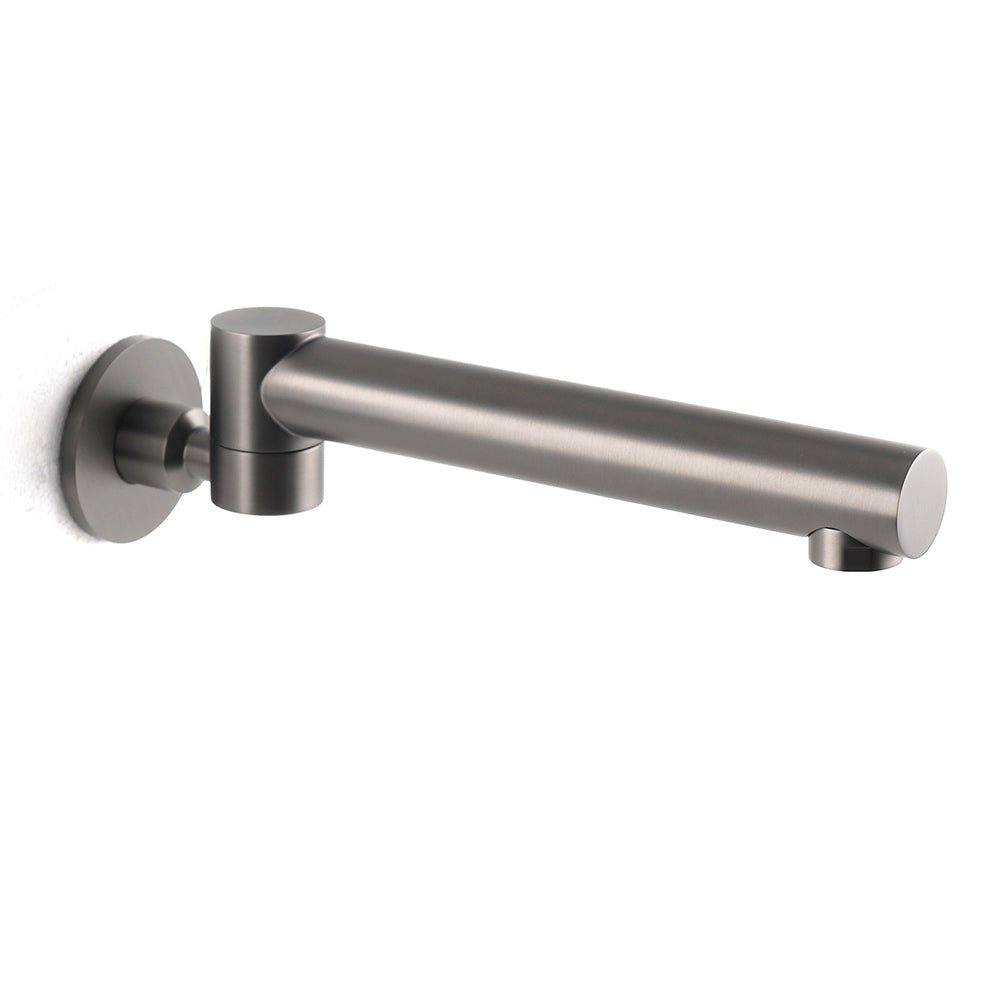 Gun Metal Round Wall Mounted 180 Swivel Bathtub Faucet Water Outlet Vanity Spout V1233-SP603GM