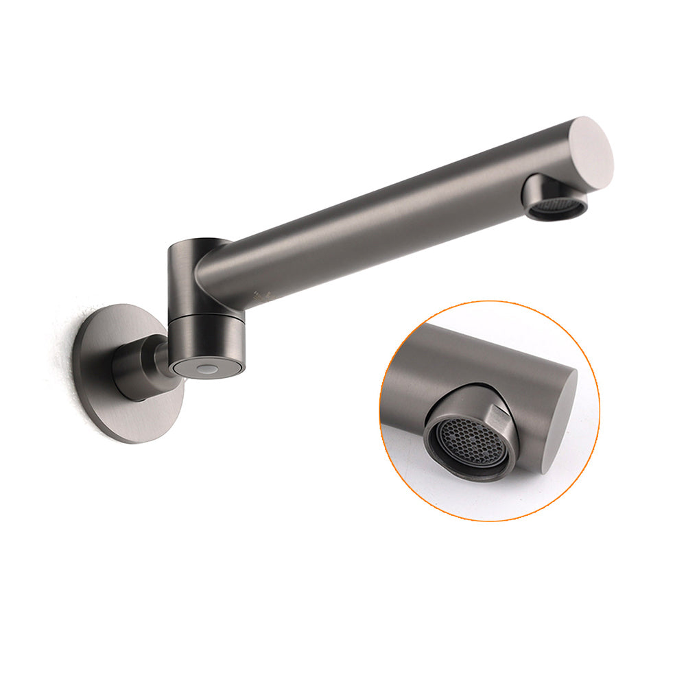 Gun Metal Round Wall Mounted 180 Swivel Bathtub Faucet Water Outlet Vanity Spout V1233-SP603GM
