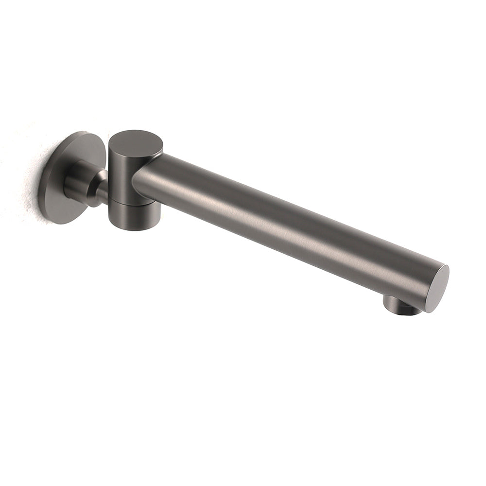 Gun Metal Round Wall Mounted 180 Swivel Bathtub Faucet Water Outlet Vanity Spout V1233-SP603GM
