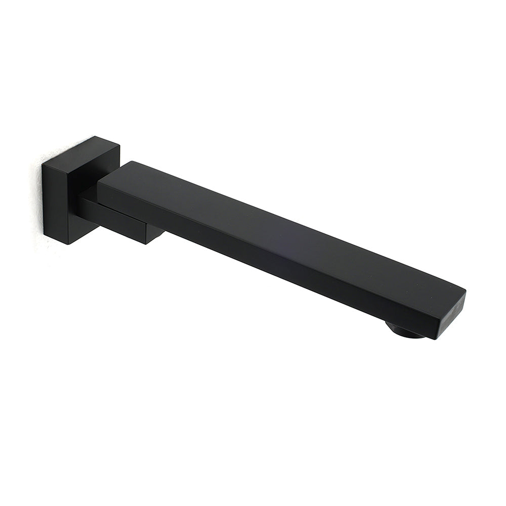 Matte Black Square Bathtub Faucet 180 degrees Swivel Water Spout Outlet Basin Watermark V1233-SP604BL