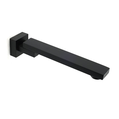 Matte Black Square Bathtub Faucet 180 degrees Swivel Water Spout Outlet Basin Watermark V1233-SP604BL