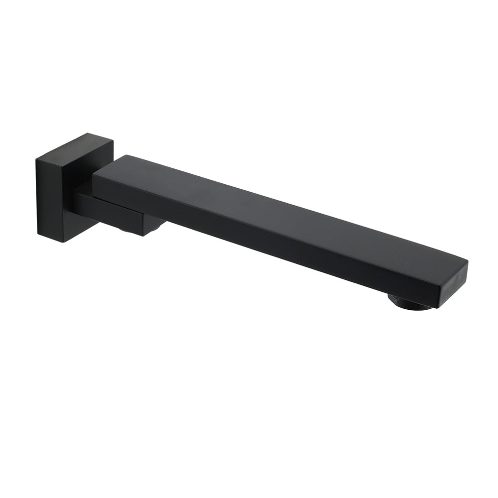 Matte Black Square Bathtub Faucet 180 degrees Swivel Water Spout Outlet Basin Watermark V1233-SP604BL