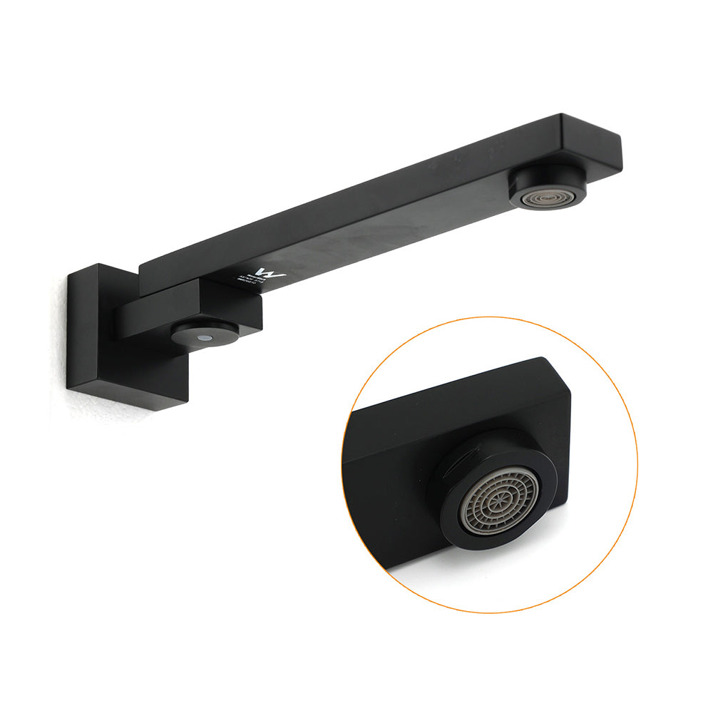 Matte Black Square Bathtub Faucet 180 degrees Swivel Water Spout Outlet Basin Watermark V1233-SP604BL