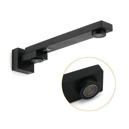 Matte Black Square Bathtub Faucet 180 degrees Swivel Water Spout Outlet Basin Watermark V1233-SP604BL