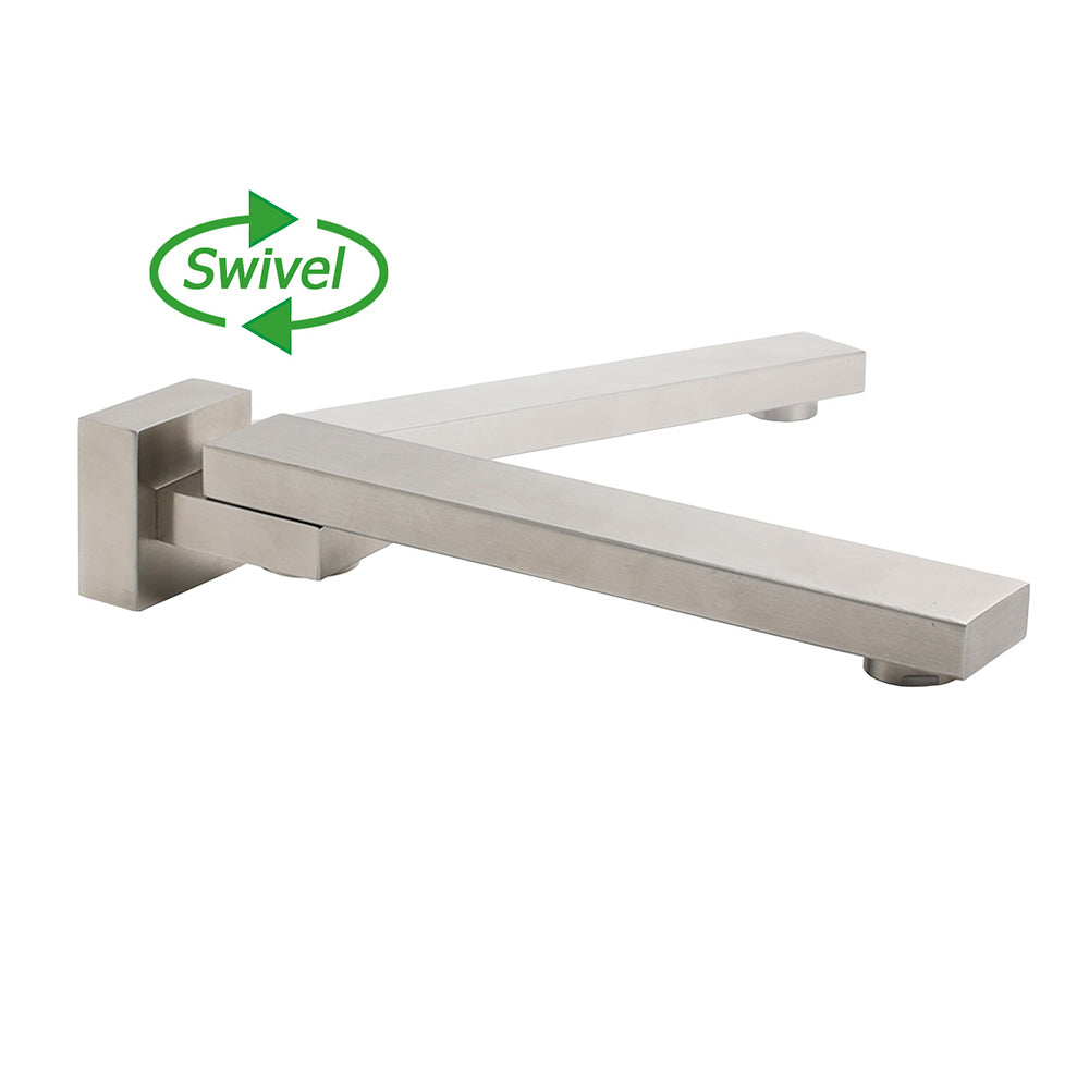 Brushed Nickel Square Stainless Steel Swivel Spout Bathtub Bubble Faucet Outlet V1233-SP604BN