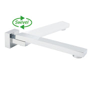 Chrome Square Stainless Steel Shower Bathtub Water Spout Faucet Outlet Tap 180 degrees Swivel Set V1233-SP604CR