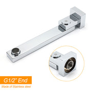 Chrome Square Stainless Steel Shower Bathtub Water Spout Faucet Outlet Tap 180 degrees Swivel Set V1233-SP604CR