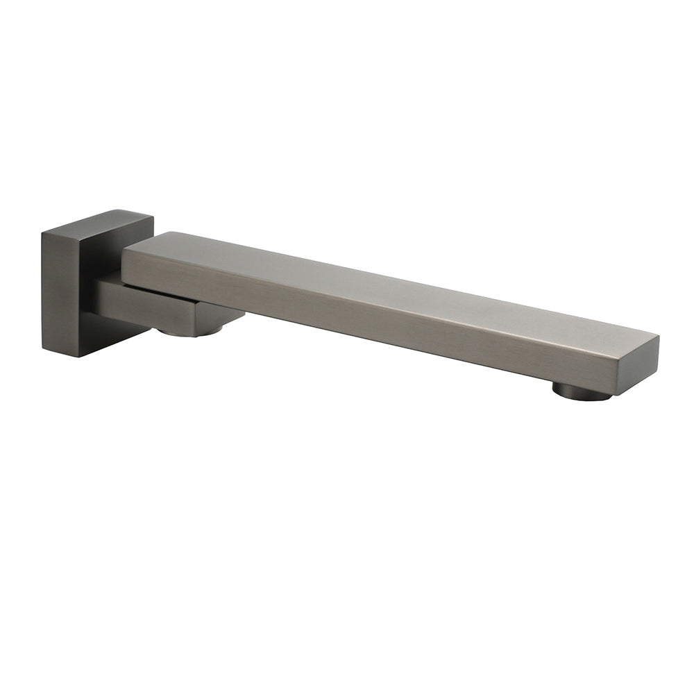 Gun Metal Square Stainless Steel 180 Swivel Bathtub Faucet Water Outlet Spout V1233-SP604GM