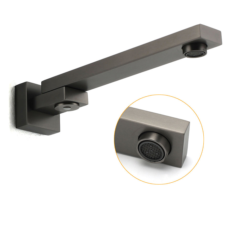 Gun Metal Square Stainless Steel 180 Swivel Bathtub Faucet Water Outlet Spout V1233-SP604GM