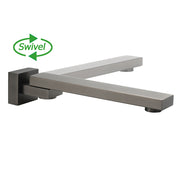 Gun Metal Square Stainless Steel 180 Swivel Bathtub Faucet Water Outlet Spout V1233-SP604GM
