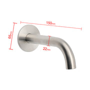 Brushed Nickel 150mm Round Curve Faucet Water Outlet Swivel Bathtub Filler Spout V1233-SP60515BS