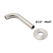 Brushed Nickel 150mm Round Curve Faucet Water Outlet Swivel Bathtub Filler Spout V1233-SP60515BS