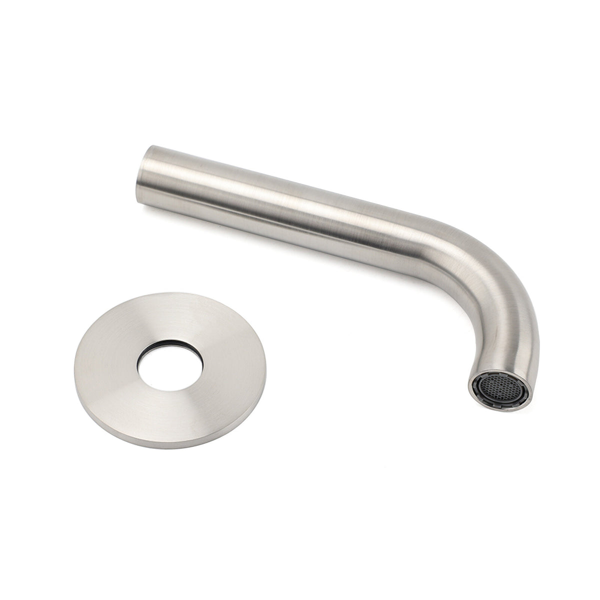 Brushed Nickel 150mm Round Curve Faucet Water Outlet Swivel Bathtub Filler Spout V1233-SP60515BS
