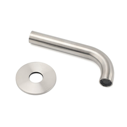 Brushed Nickel 150mm Round Curve Faucet Water Outlet Swivel Bathtub Filler Spout V1233-SP60515BS
