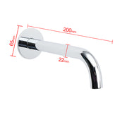 Polisehd Chrome Round 200mm Length Faucet Outlet Bath Tub Water Filler Spout Kit V1233-SP60520CR