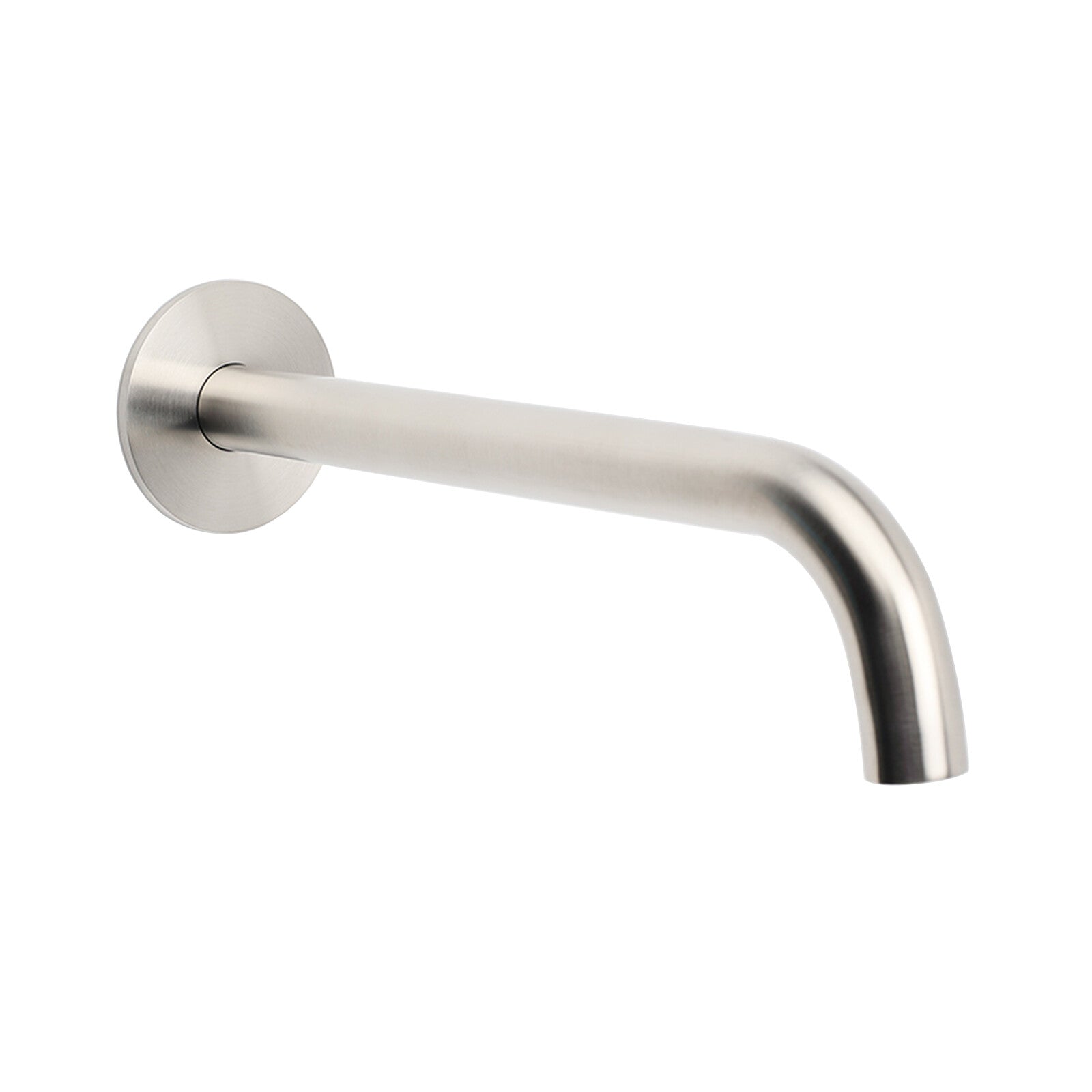 Brushed Nickel Round 250mm Long Spout Bath Tub Wall Mounted Water Filler Outlet V1233-SP60525BS
