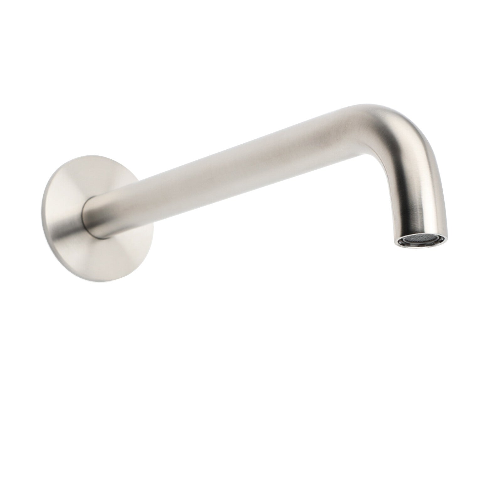 Brushed Nickel Round 250mm Long Spout Bath Tub Wall Mounted Water Filler Outlet V1233-SP60525BS