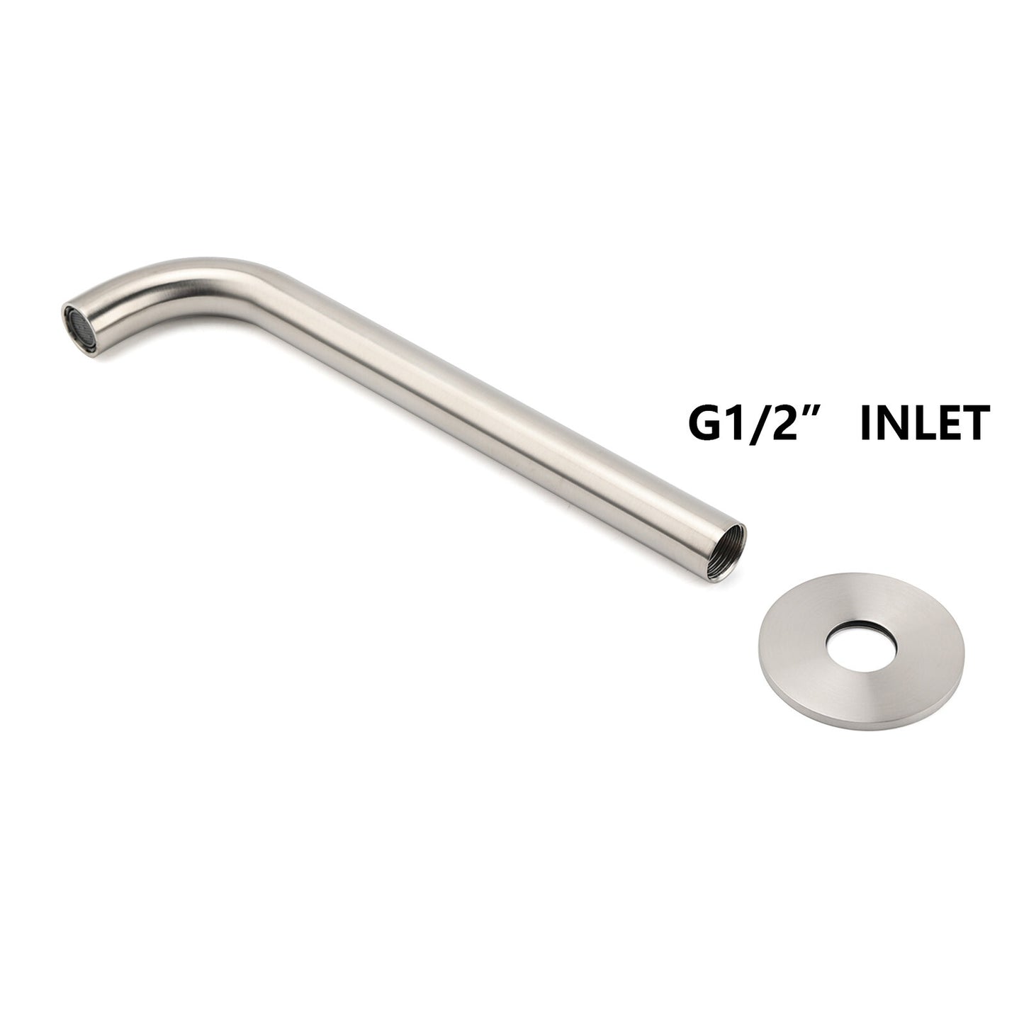 Brushed Nickel Round 250mm Long Spout Bath Tub Wall Mounted Water Filler Outlet V1233-SP60525BS