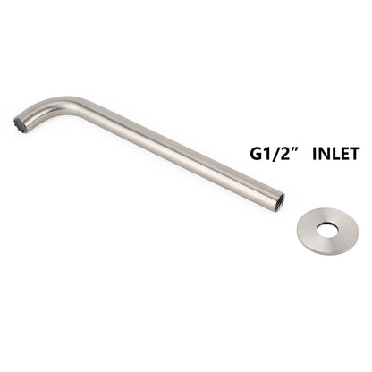 Brushed Nickel 300mm Extra Long Wall Mounted Extention Bathtub Filler Spout Set V1233-SP60530BS