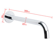 300mm Extra Long Wall Mounted Chrome Round Extention Bathtub Filler Spout Outlet V1233-SP60530CR