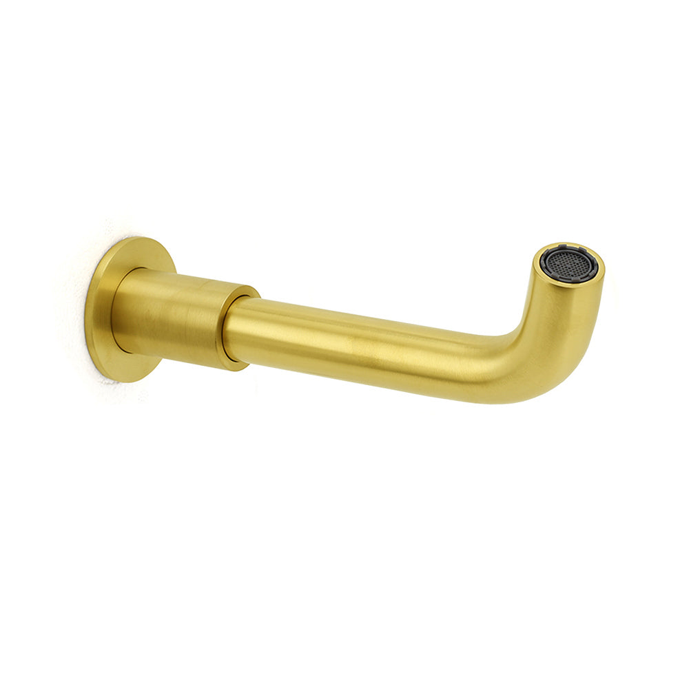 Brushed Gold Round Swivel Bathtub Spout Basin Faucet Bubble Water Outlet Curve V1233-SP902BG