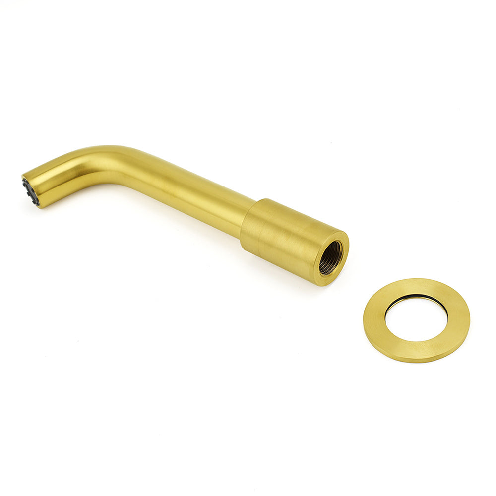 Brushed Gold Round Swivel Bathtub Spout Basin Faucet Bubble Water Outlet Curve V1233-SP902BG