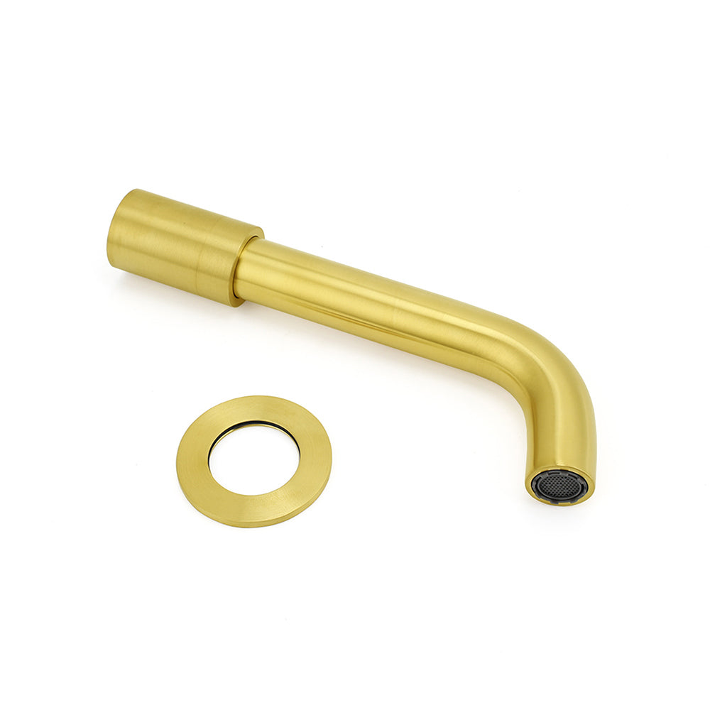 Brushed Gold Round Swivel Bathtub Spout Basin Faucet Bubble Water Outlet Curve V1233-SP902BG