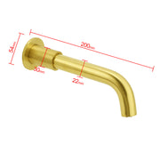 Brushed Gold Round Swivel Bathtub Spout Basin Faucet Bubble Water Outlet Curve V1233-SP902BG