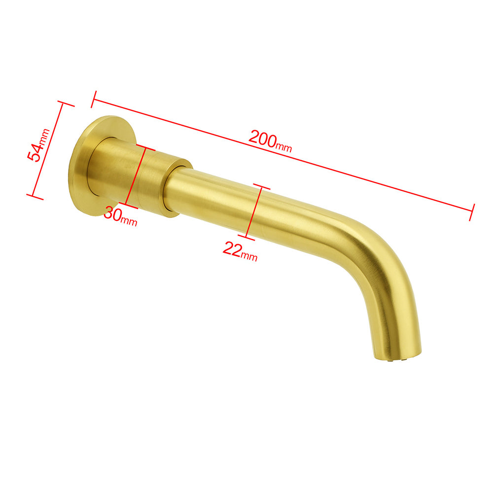 Brushed Gold Round Swivel Bathtub Spout Basin Faucet Bubble Water Outlet Curve V1233-SP902BG