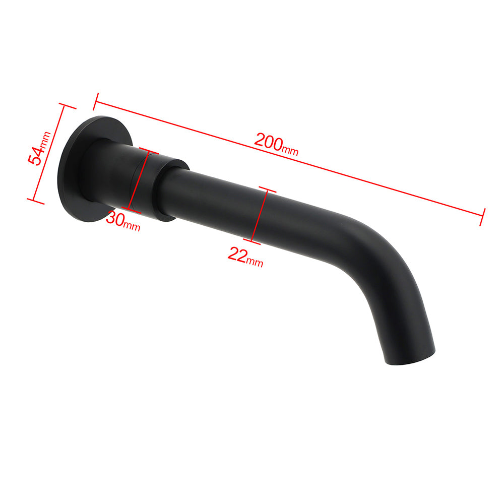 Matt Black Round Wall Mount Basin Faucet Bubble Water Outlet Bath Tub Spout Set V1233-SP902BL