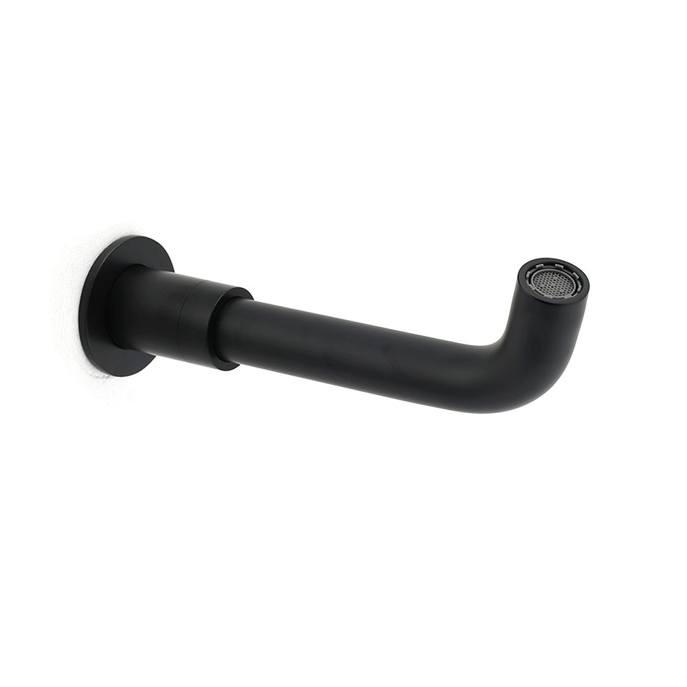 Matt Black Round Wall Mount Basin Faucet Bubble Water Outlet Bath Tub Spout Set V1233-SP902BL