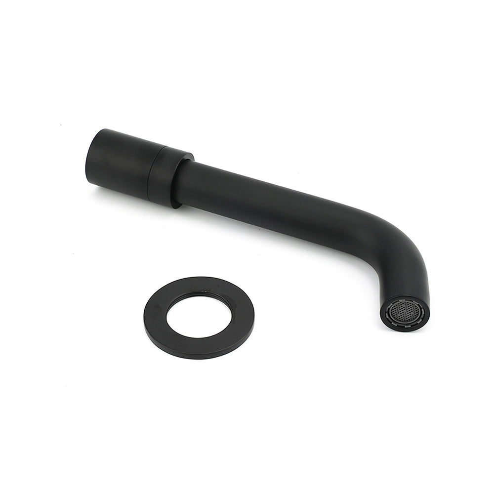Matt Black Round Wall Mount Basin Faucet Bubble Water Outlet Bath Tub Spout Set V1233-SP902BL