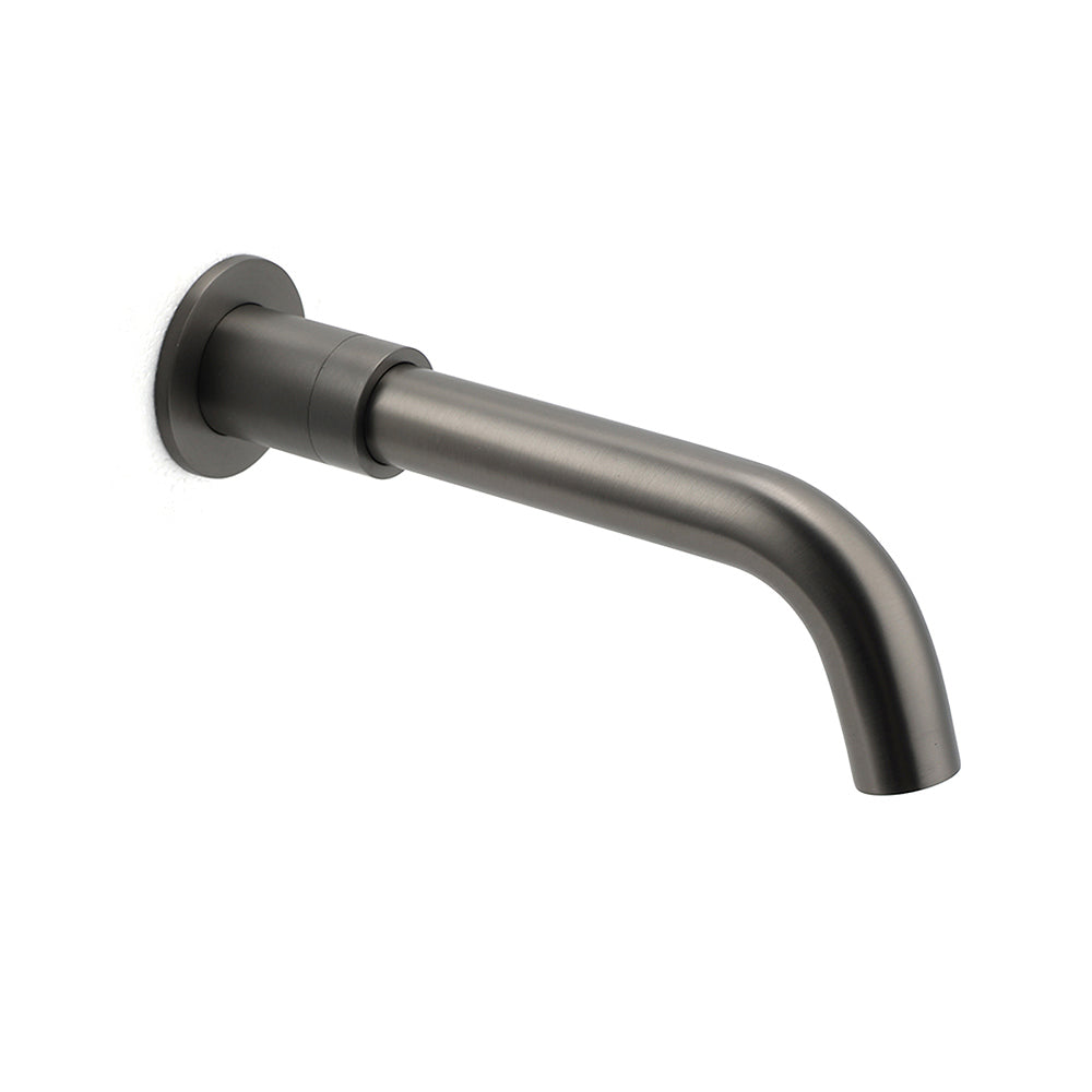 Gun Metal Grey Round Bathtub Spout Basin Curve Faucet Bubble Water Outlet 304SUS V1233-SP902GM