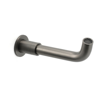 Gun Metal Grey Round Bathtub Spout Basin Curve Faucet Bubble Water Outlet 304SUS V1233-SP902GM